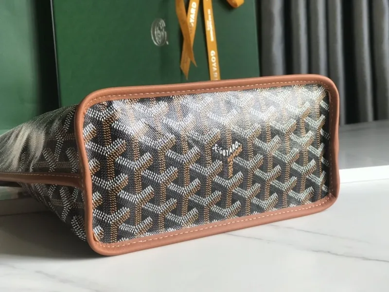 Goyard Black Tan Shopping Tote Bag - Image 4