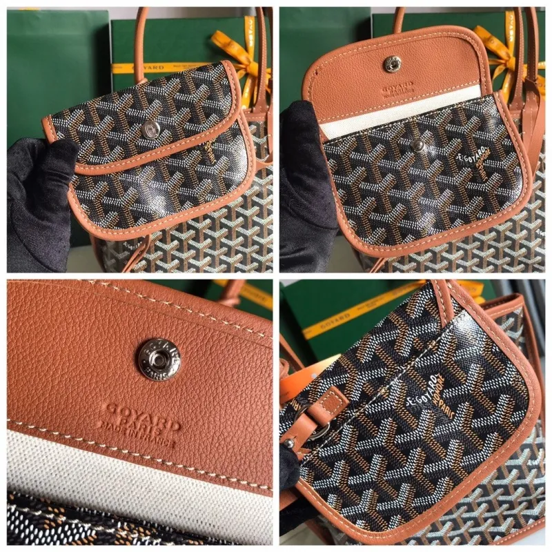 Goyard Black Tan Shopping Tote Bag - Image 9