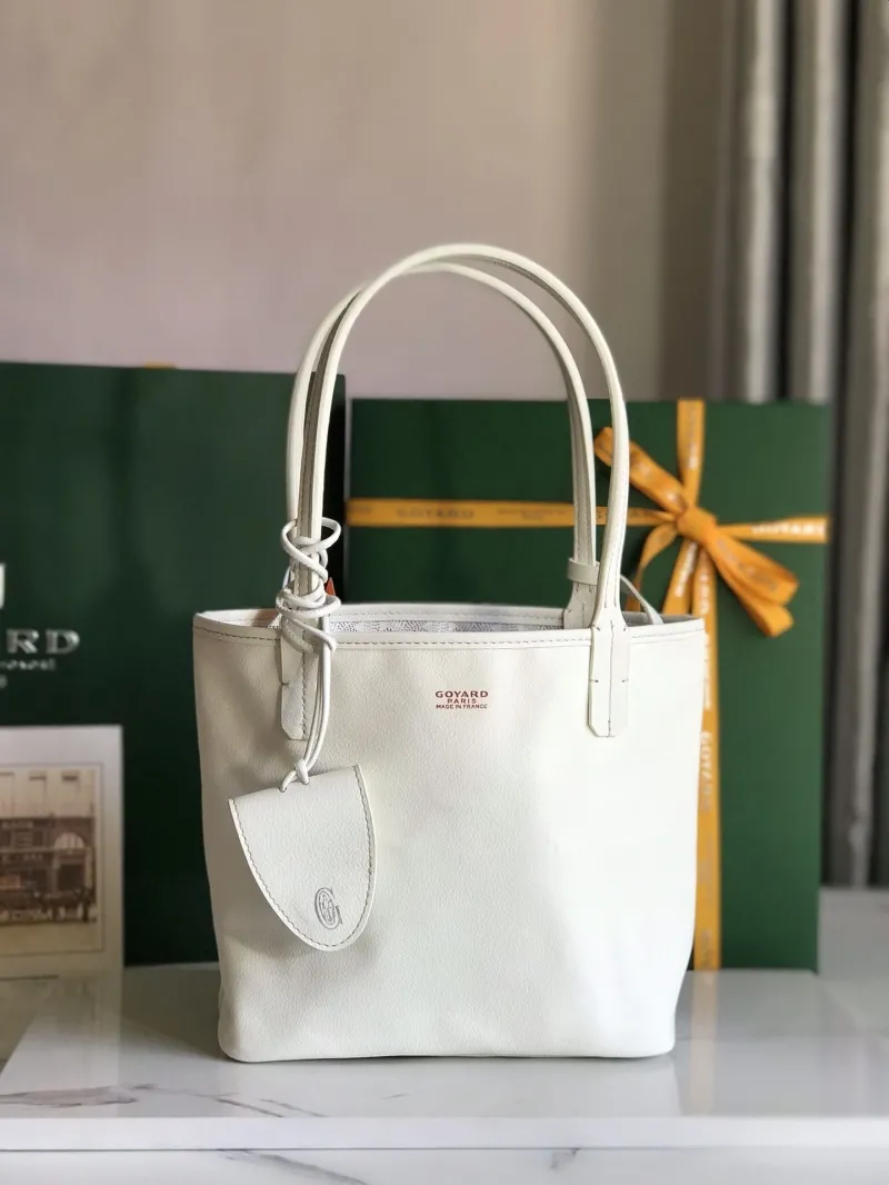 Alternative view of Goyard White Reversible Tote Bag With Small Pouch