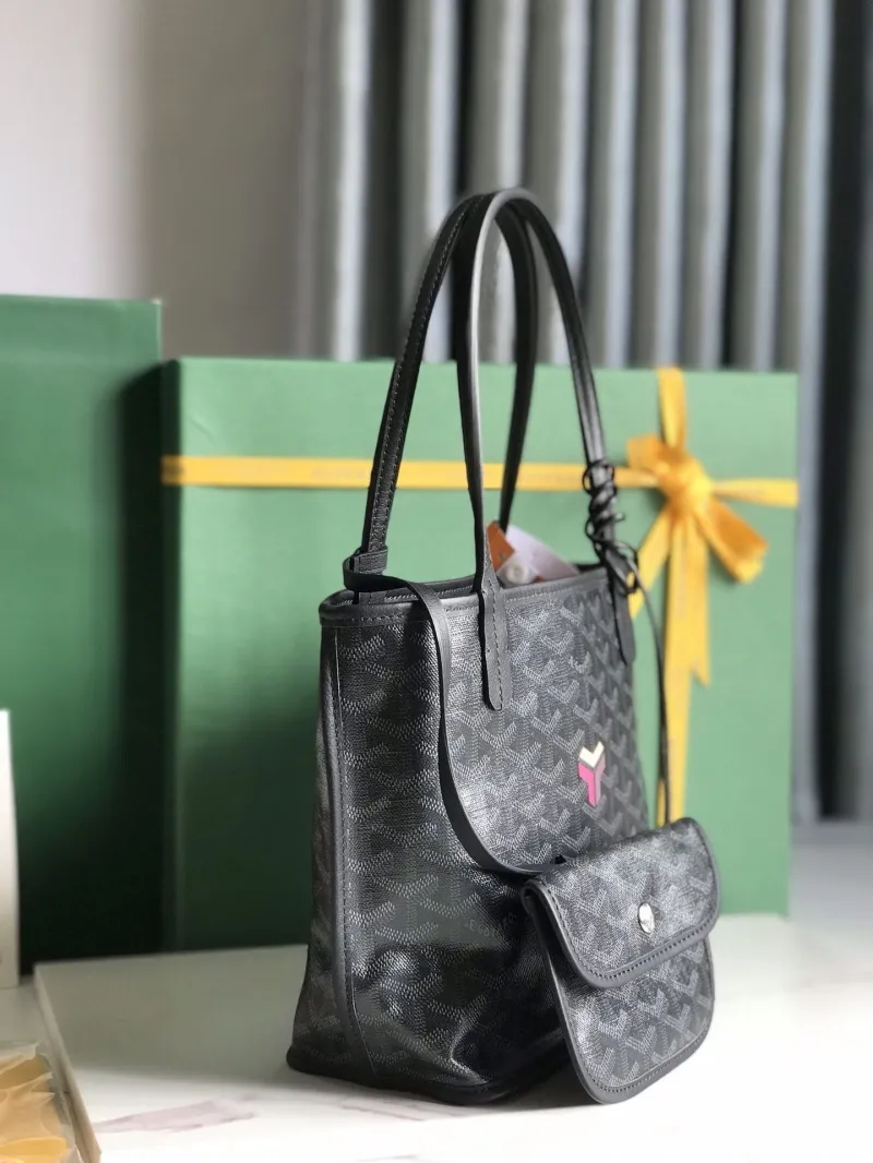 Alternative view of Goyard Black Shopping Tote Bag with Pouch