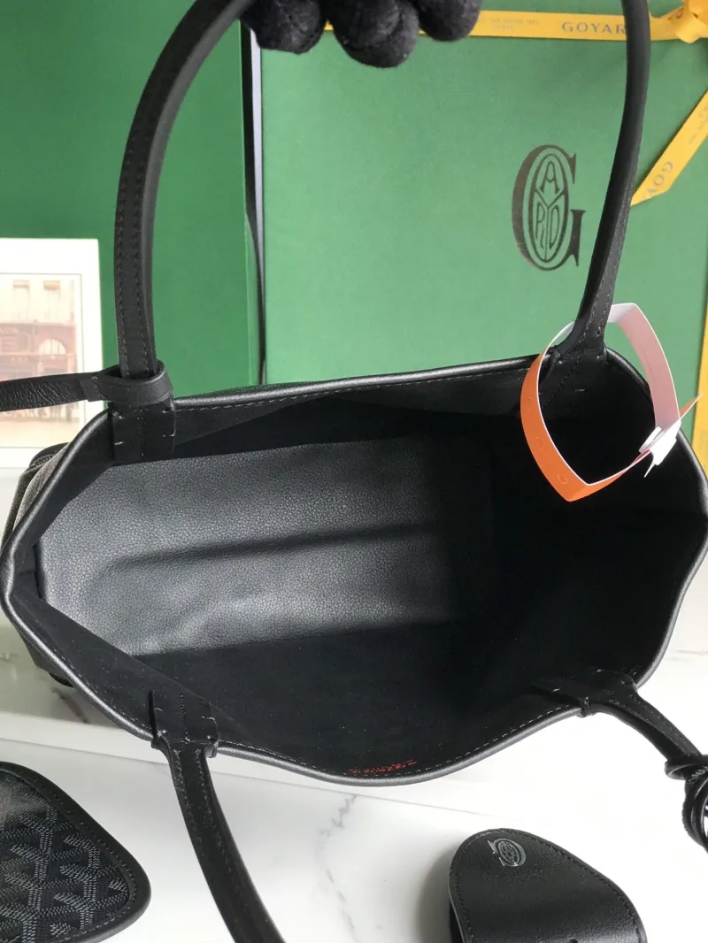 Goyard Black Shopping Tote Bag with Pouch - Image 6