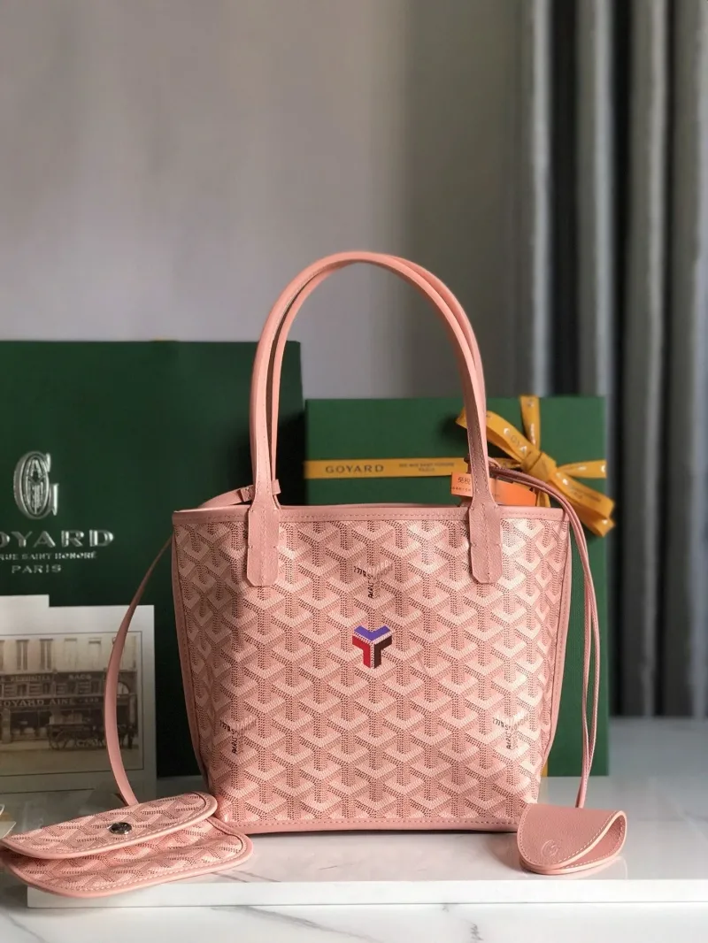 Goyard Pink Small Tote Bag with Pouch