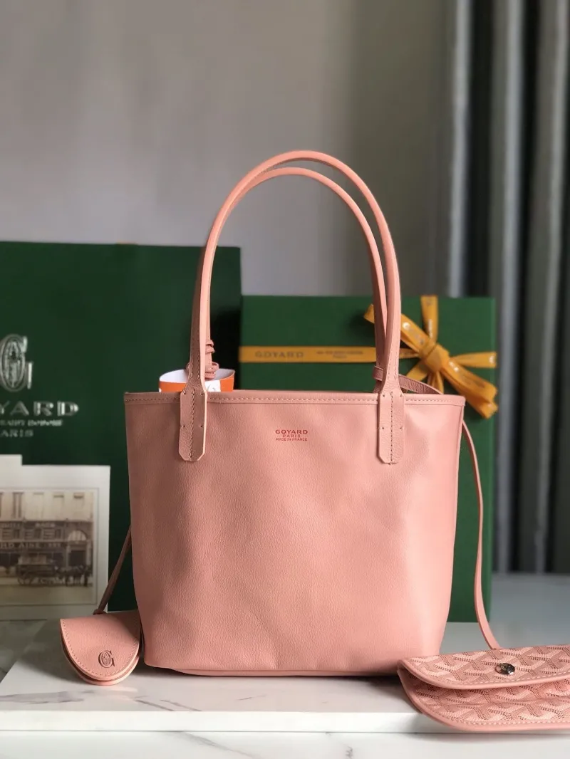 Goyard Pink Small Tote Bag with Pouch - Image 3