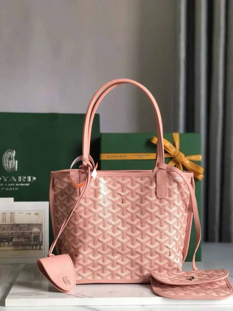 Goyard Pink Small Tote Bag with Pouch - Image 6