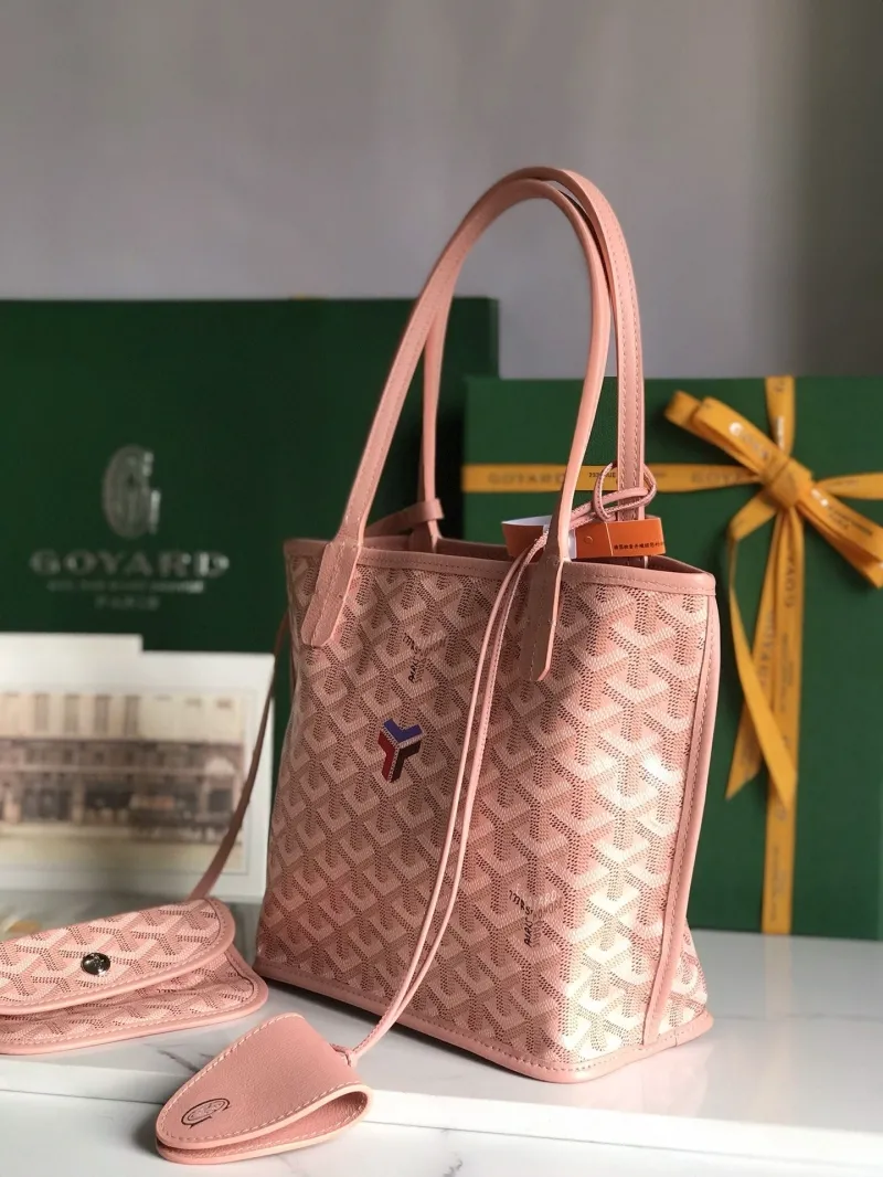 Goyard Pink Small Tote Bag with Pouch - Image 7