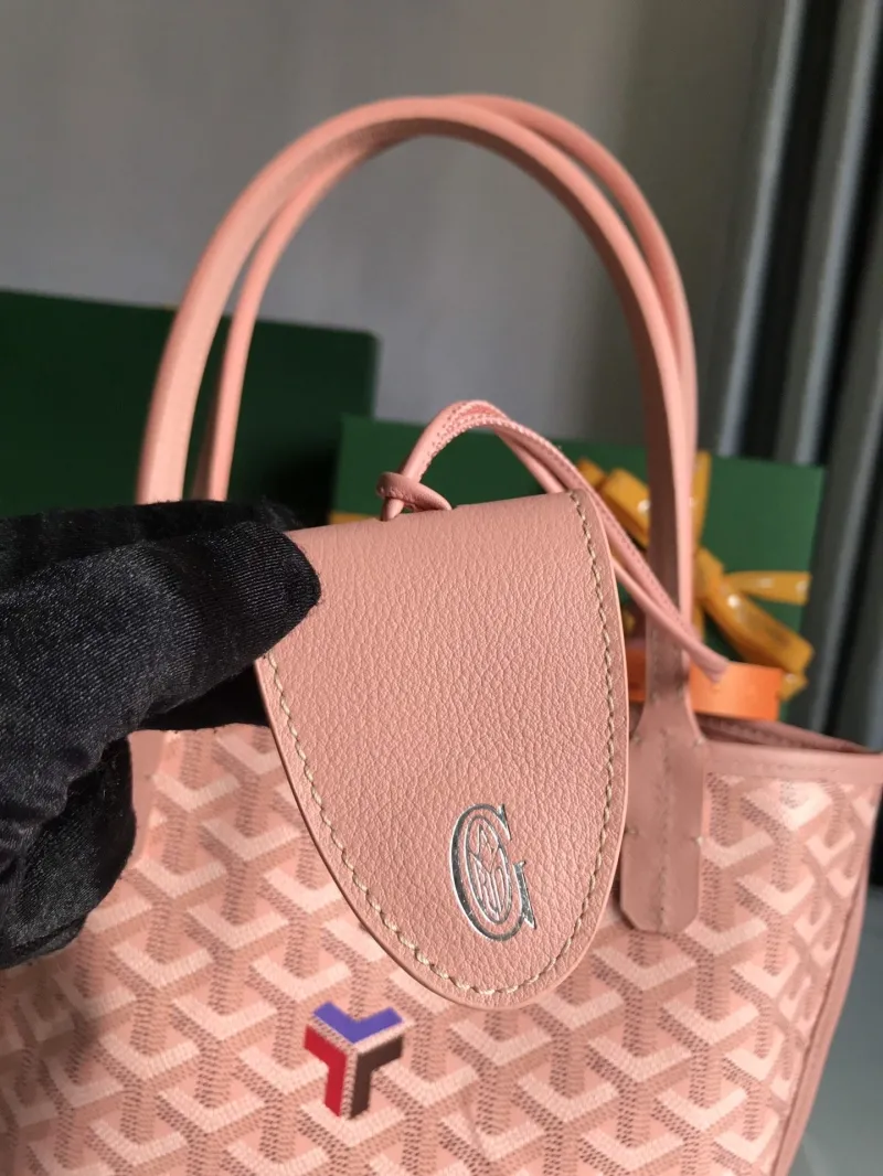 Goyard Pink Small Tote Bag with Pouch - Image 8