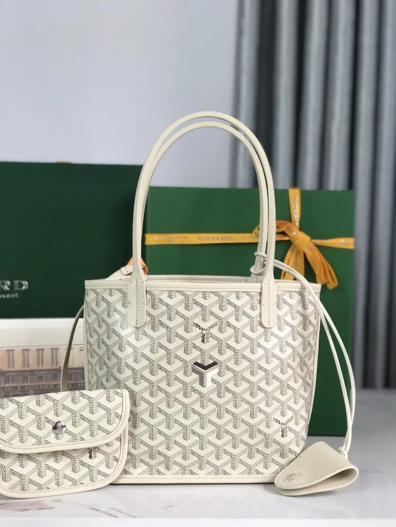 Goyard Cream Tote Bag with Pouch