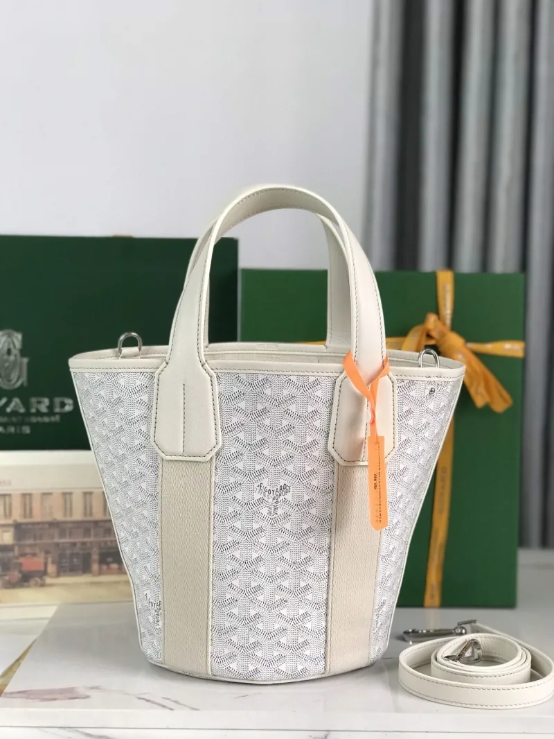 Goyard White Bucket Tote Bag - Image 3