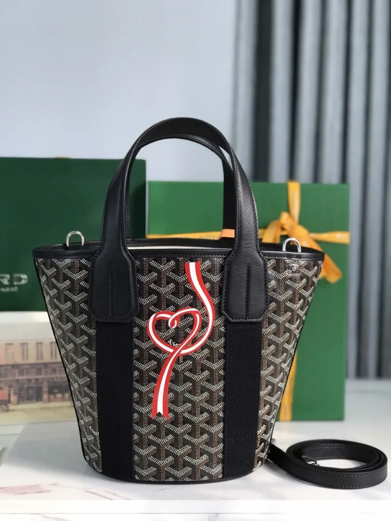 Goyard Black Bucket Handbag with Shoulder Strap