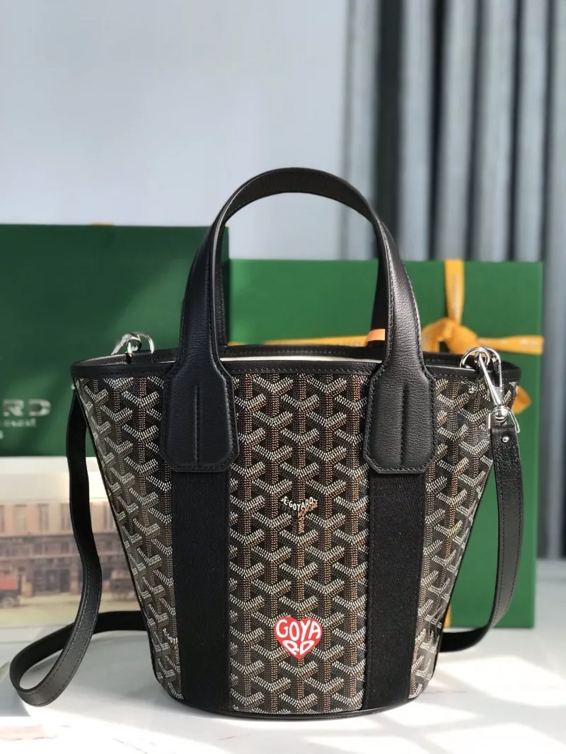 Goyard Black Bucket Handbag with Shoulder Strap