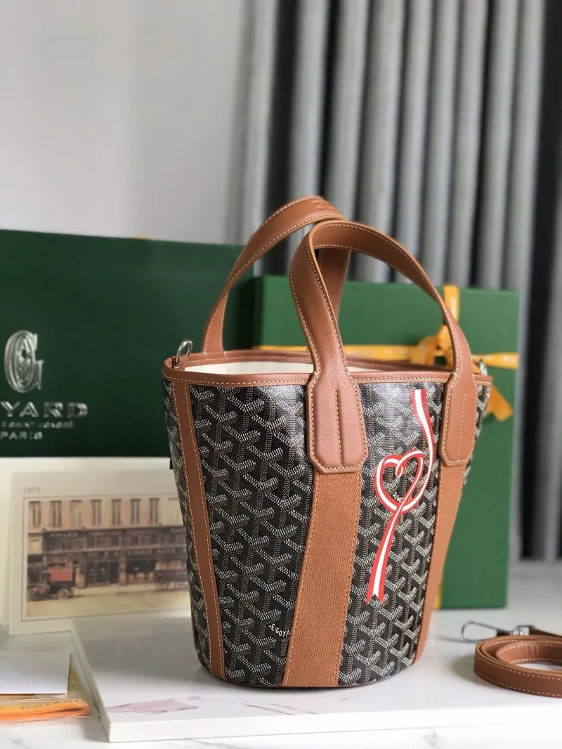 Alternative view of Goyard Black Tan Bucket Handbag with Shoulder Strap