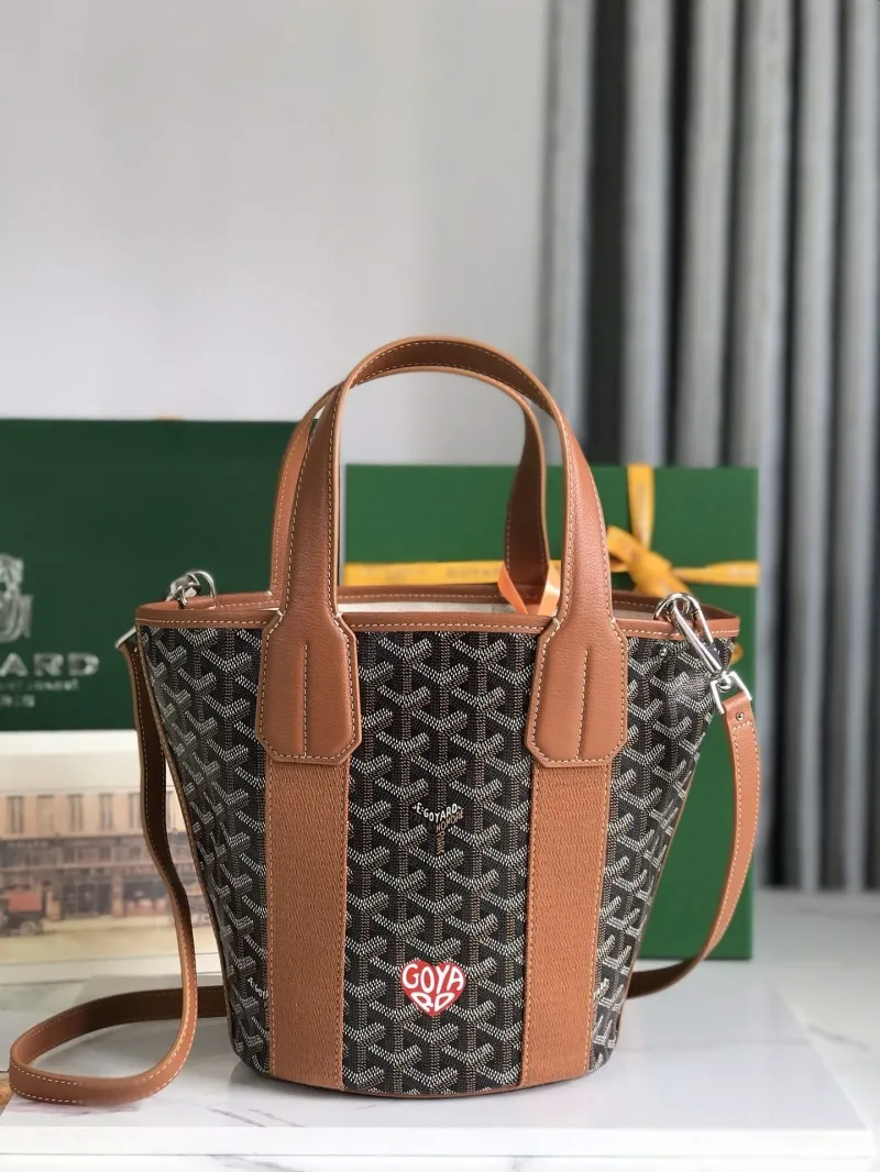 Goyard Brown Black Bucket Shoulder Bag