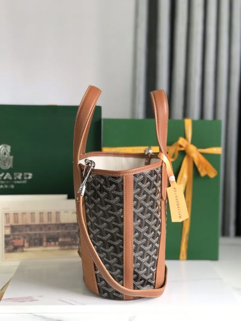 Goyard Brown Black Bucket Shoulder Bag - Image 3