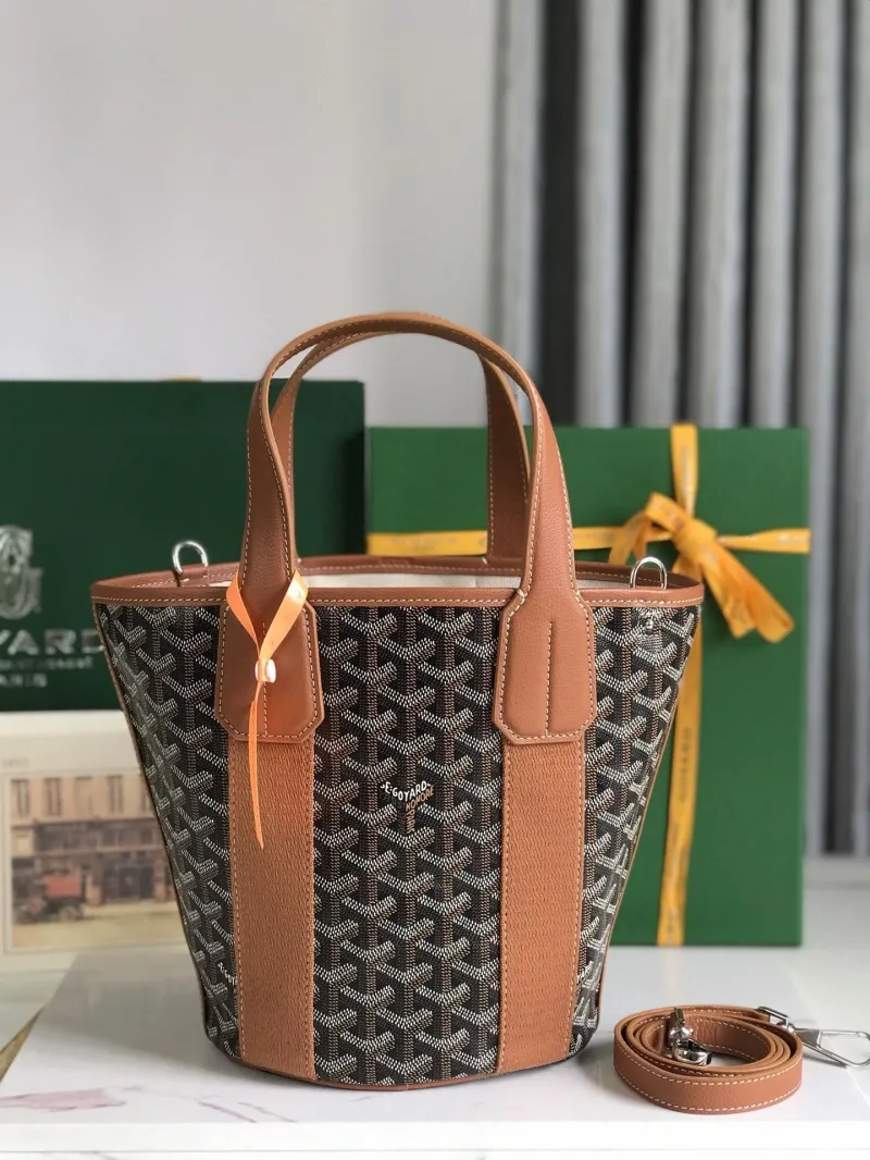 Goyard Brown Black Bucket Shoulder Bag - Image 4