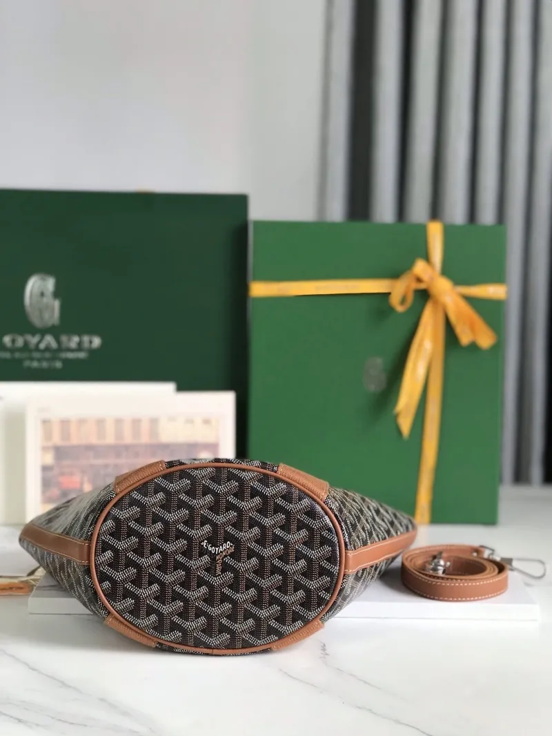 Goyard Brown Black Bucket Shoulder Bag - Image 6