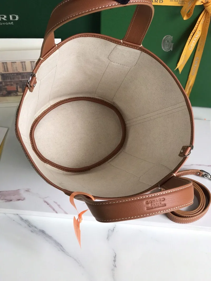 Goyard Brown Black Bucket Shoulder Bag - Image 9