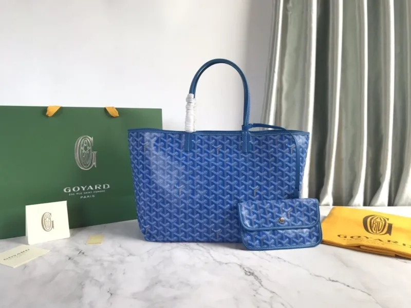 Goyard Blue Tote Bag with Pouch