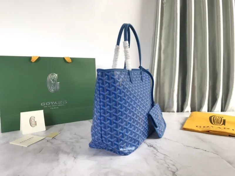Alternative view of Goyard Blue Tote Bag with Pouch
