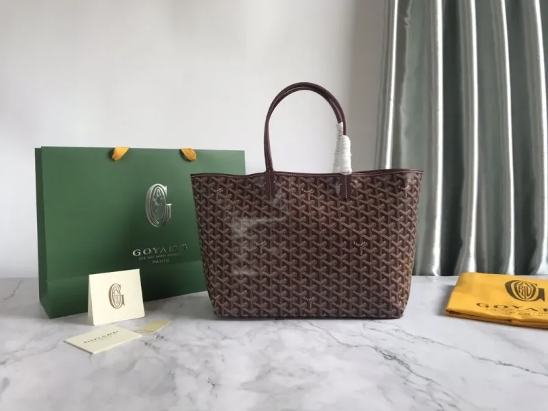 Goyard Brown Tote Bag with Small Pouch - Image 3