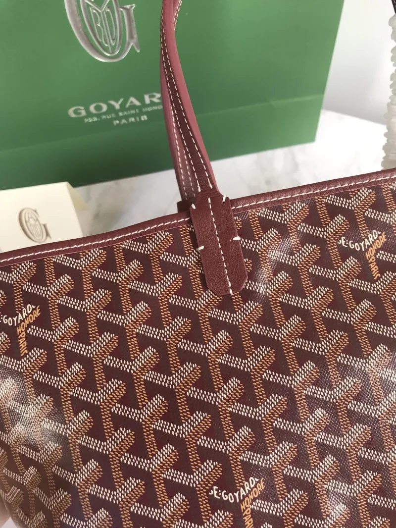 Goyard Brown Tote Bag with Small Pouch - Image 5