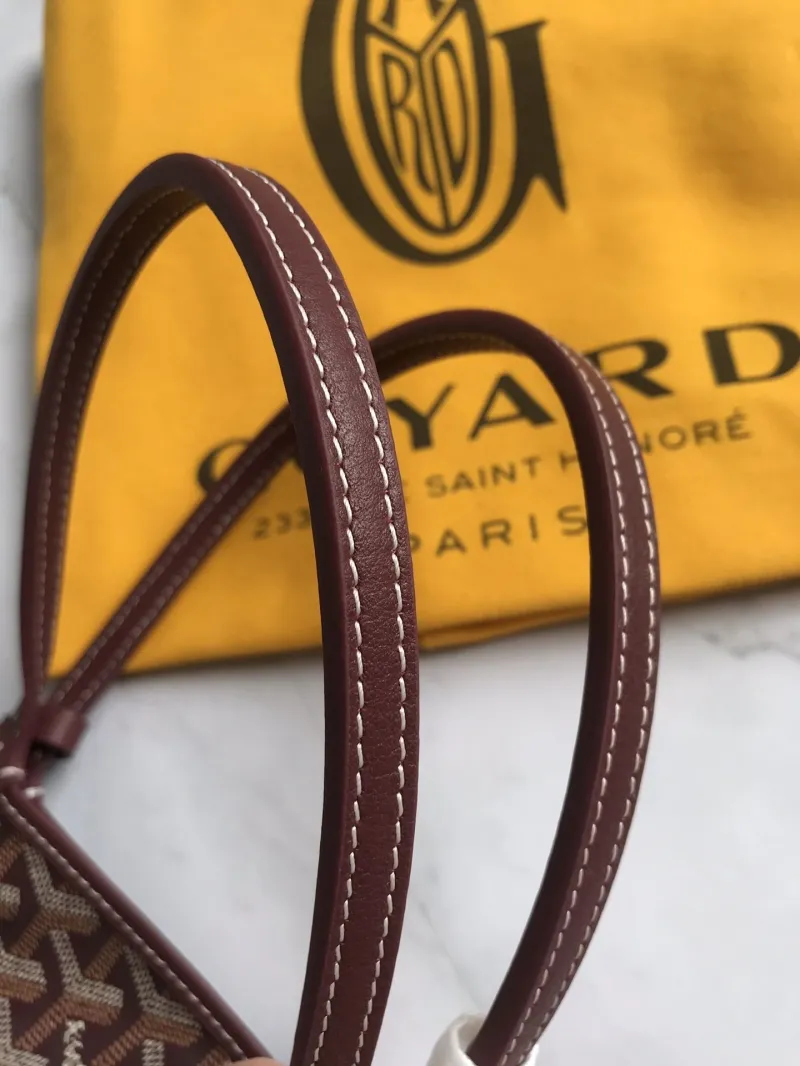 Goyard Brown Tote Bag with Small Pouch - Image 8