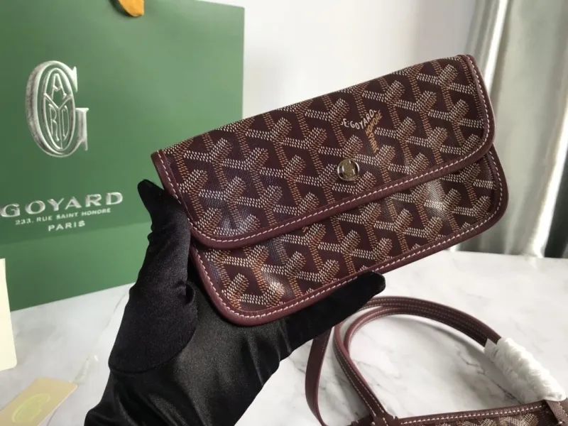 Goyard Brown Tote Bag with Small Pouch - Image 9
