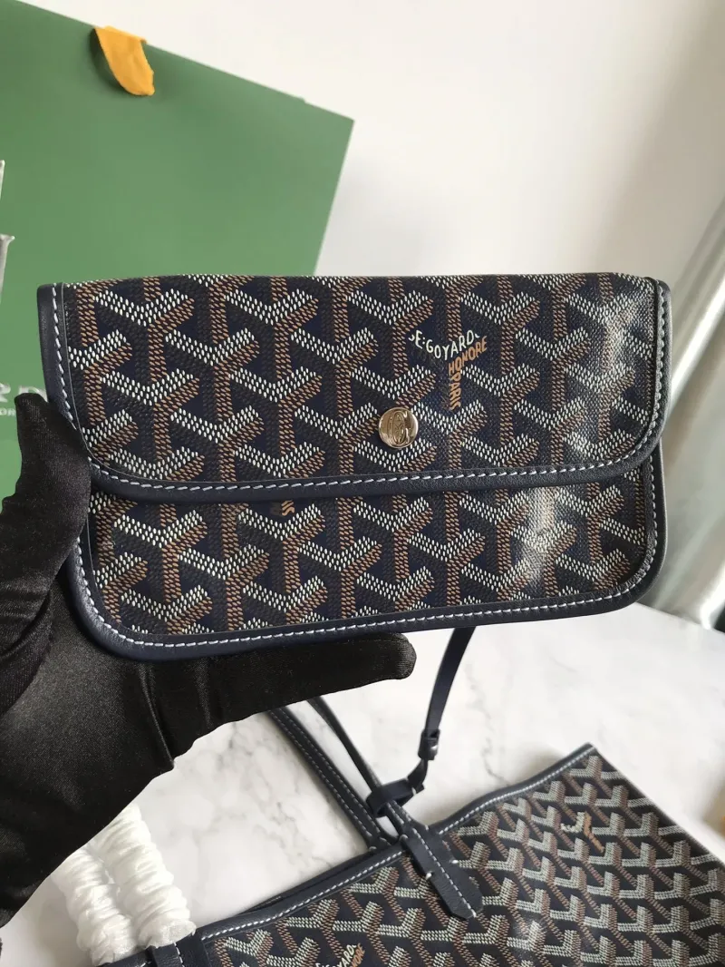 Goyard Dark Gray Tote Bag with Pouch - Image 9