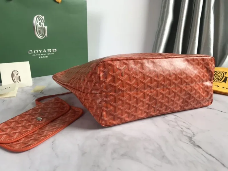 Goyard Orange Tote Bag With Pouch - Image 4