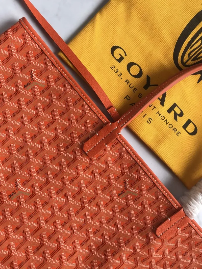 Goyard Orange Tote Bag With Pouch - Image 5