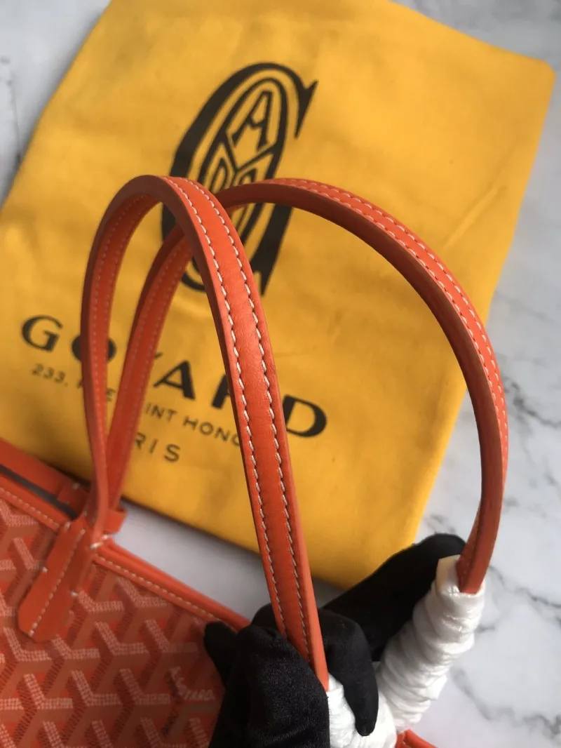 Goyard Orange Tote Bag With Pouch - Image 6