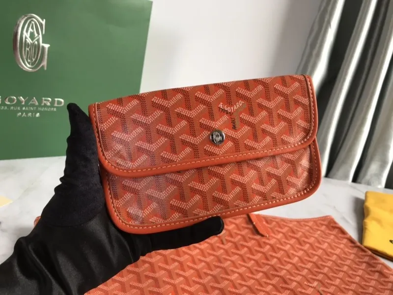 Goyard Orange Tote Bag With Pouch - Image 8