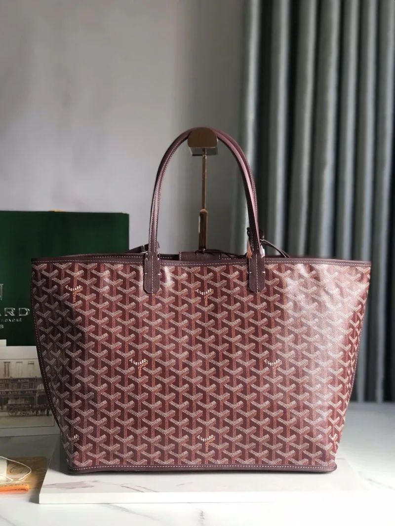 Goyard Burgundy Tote Shopping Bag with Pouch - Image 3