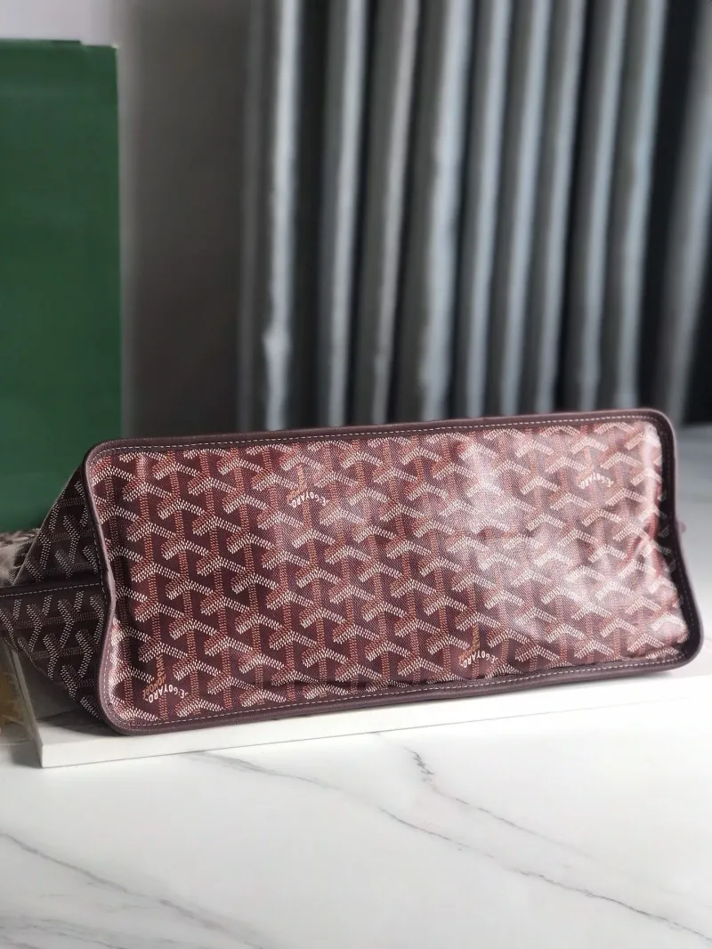 Goyard Burgundy Tote Shopping Bag with Pouch - Image 4