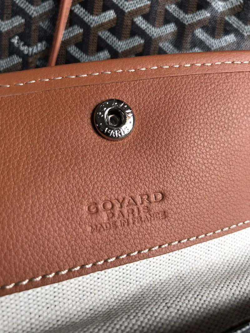 Goyard Black Tan Tote Bag with Pouch - Image 8