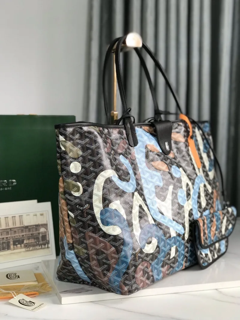 Goyard Black Multicolor Shopping Tote Bag - Image 3