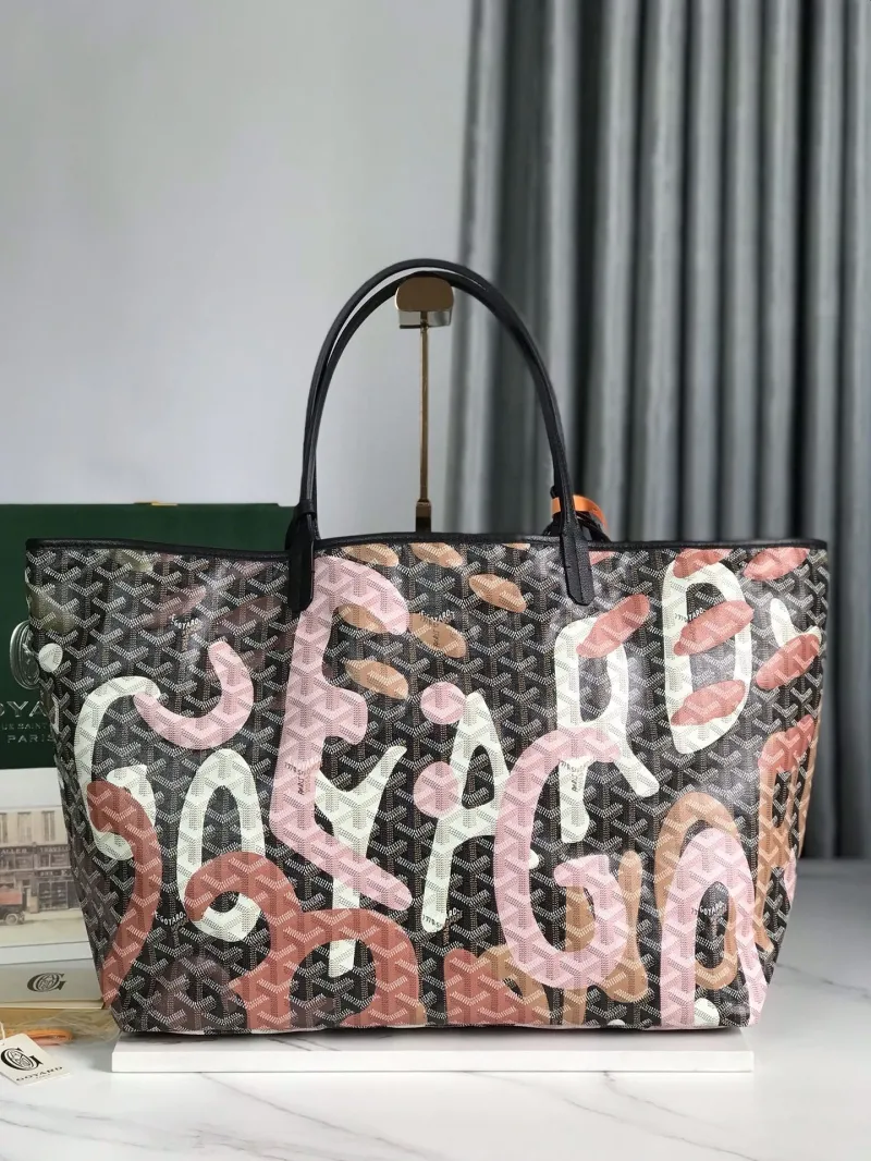 Goyard Pink Pattern Shopping Tote Bag - Image 3