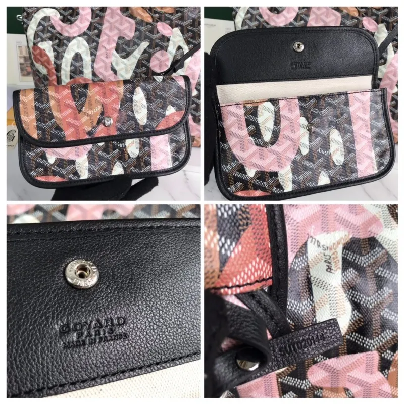 Goyard Pink Pattern Shopping Tote Bag - Image 8