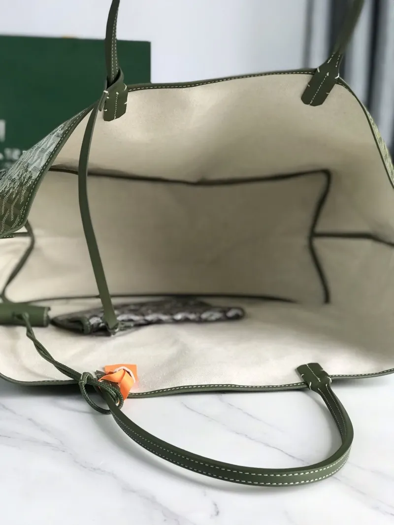 Goyard Green Shopping Tote Bag with Pouch - Image 7