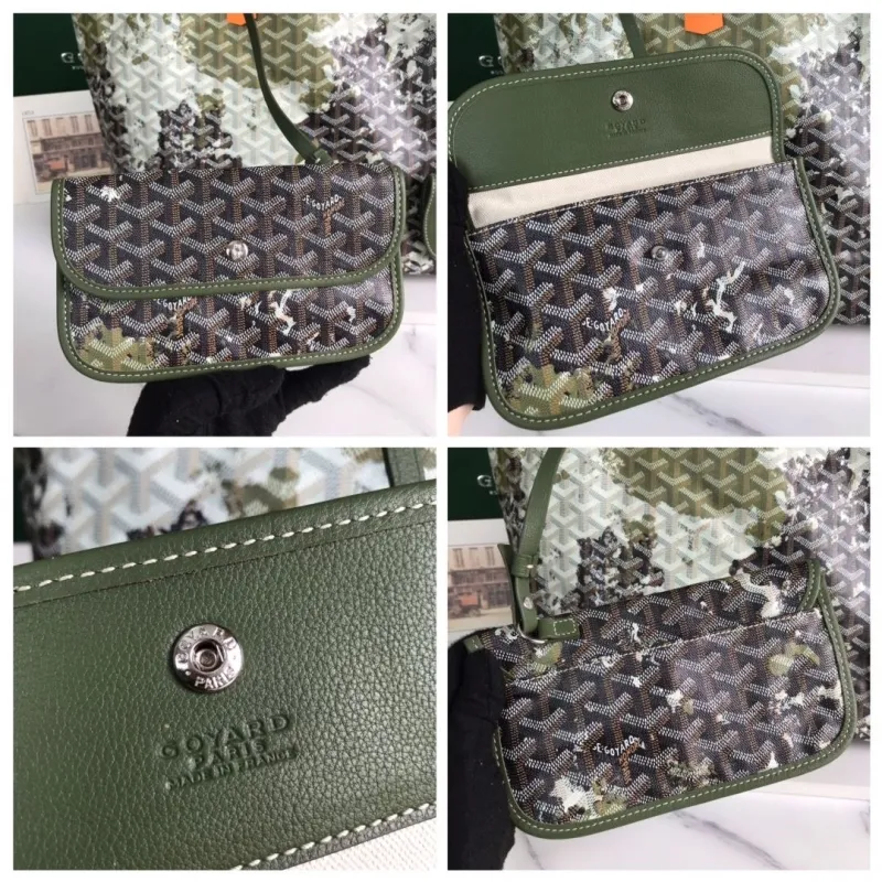 Goyard Green Shopping Tote Bag with Pouch - Image 8