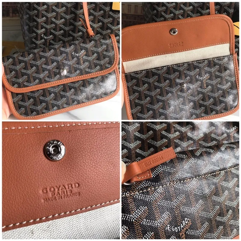 Goyard Black Canvas Tote Bag with Small Pouch - Image 9