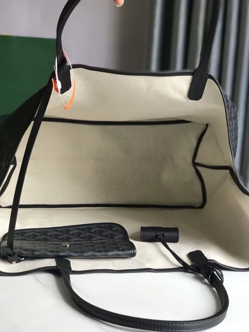 Goyard Black Shopping Tote Bag with Pouch - Image 7