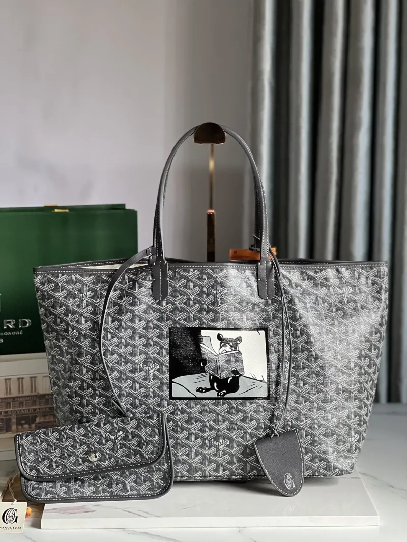Goyard Gray Shopping Tote Bag with Pouch