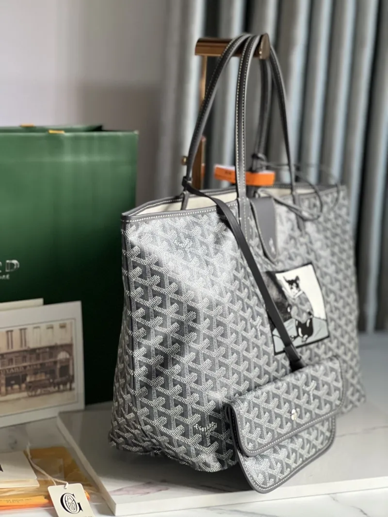 Alternative view of Goyard Gray Shopping Tote Bag with Pouch