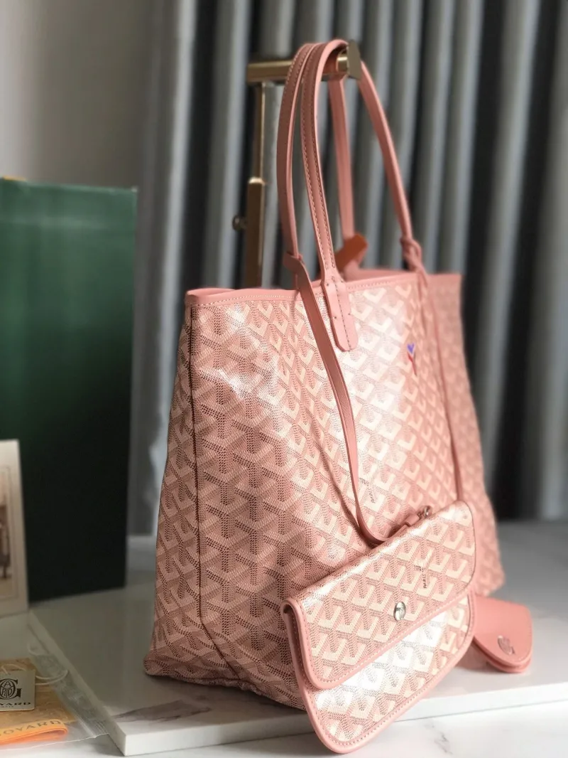Alternative view of Goyard Pink Tote Bag with Small Pouch