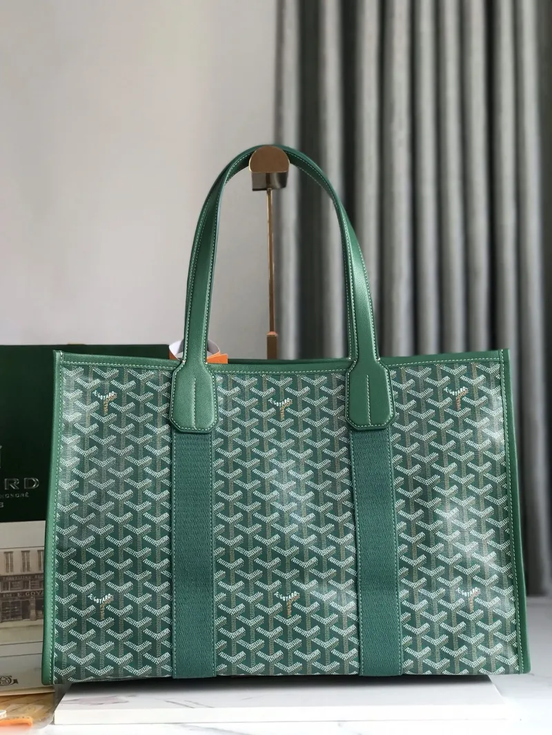Goyard Green Bulldog Print Tote Bag - Image 4