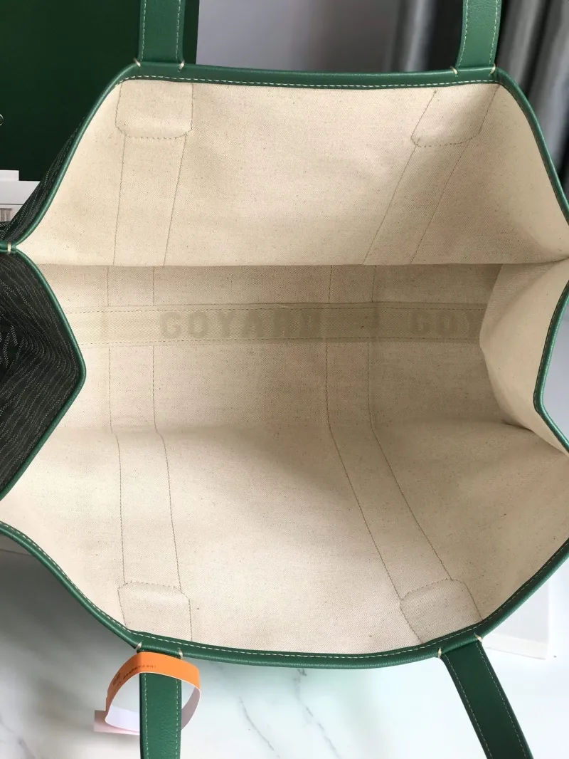 Goyard Green Bulldog Print Tote Bag - Image 8