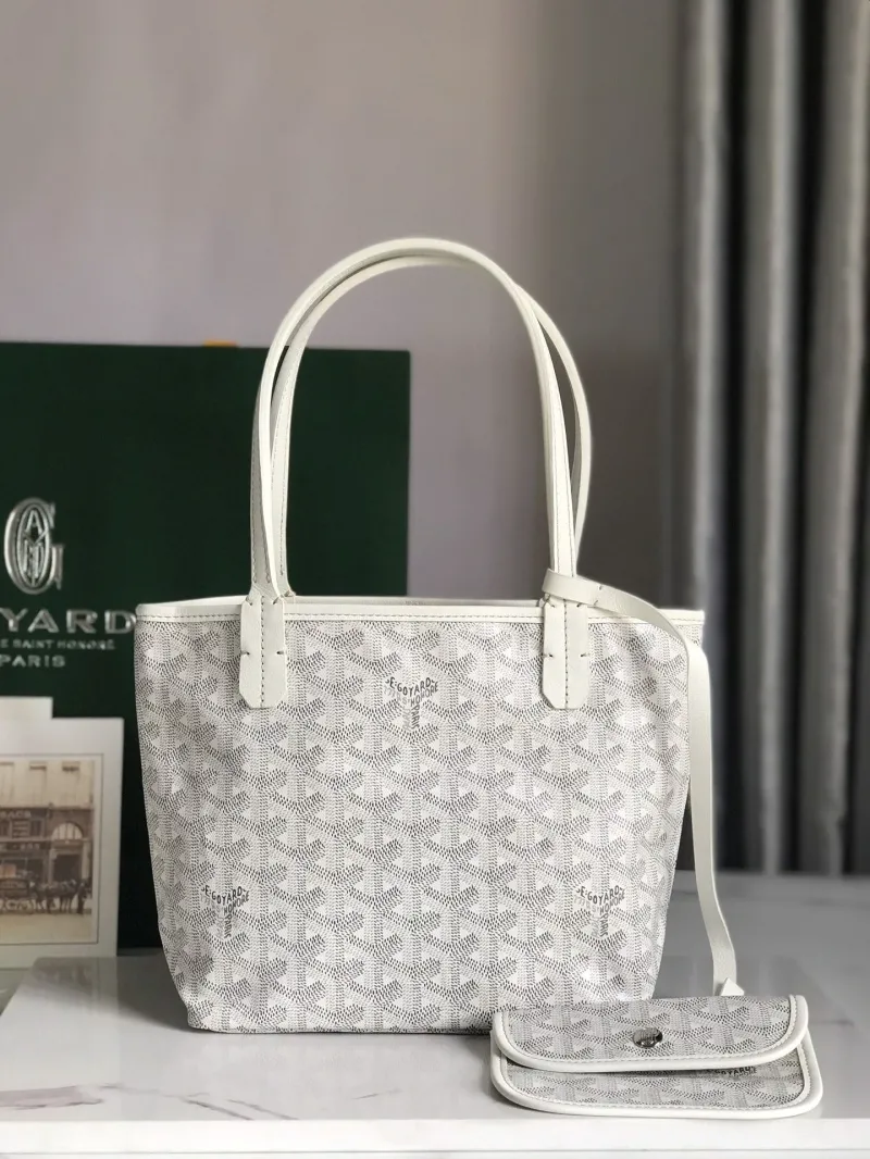 Goyard White Tote Bag with Pouch