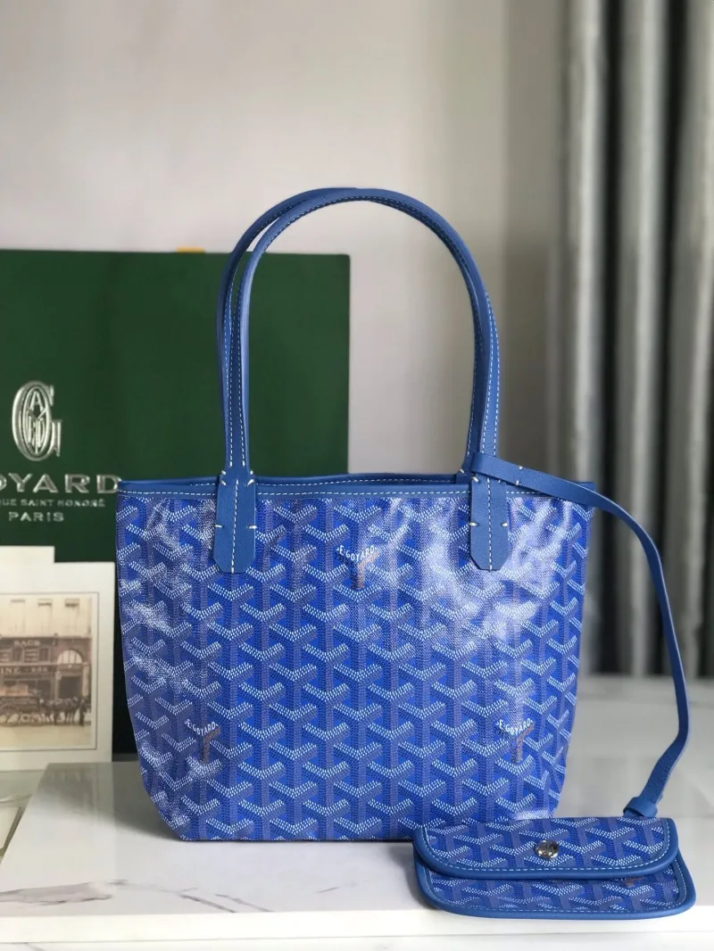 Goyard Blue Tote Bag with Small Pouch