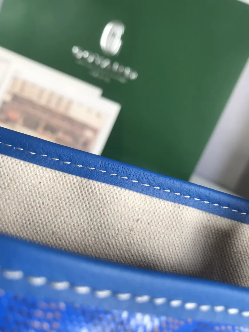 Goyard Blue Tote Bag with Small Pouch - Image 6