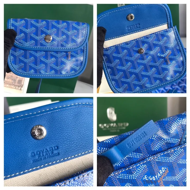 Goyard Blue Tote Bag with Small Pouch - Image 9
